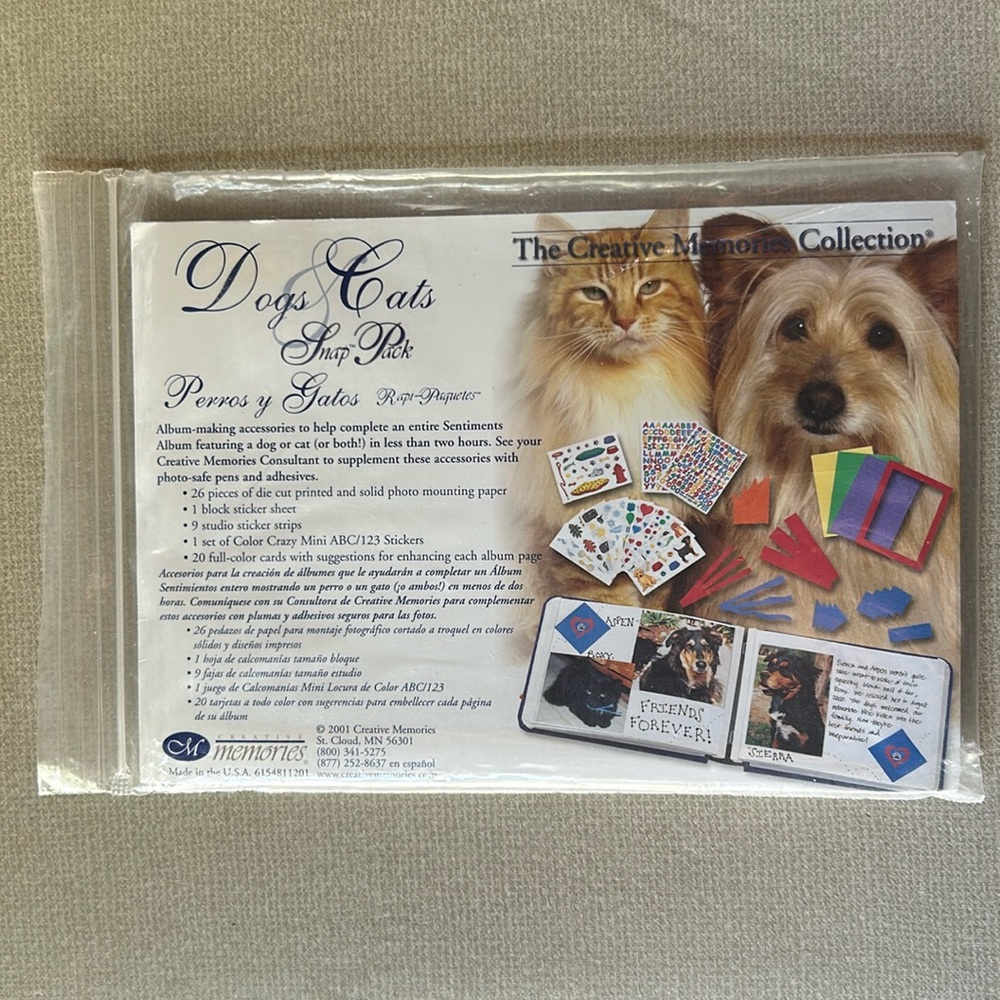 🆕 Creative Memories Snap Pack “Dogs & Cats” Scrapbooking Album Kit 5x7